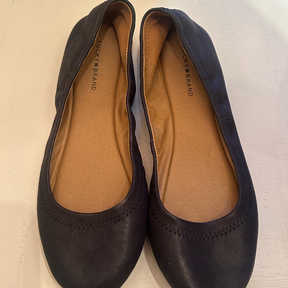 Lucky Brand Navy Leather Flats